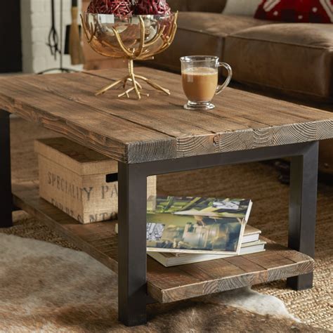 Wood and Metal Coffee Table 